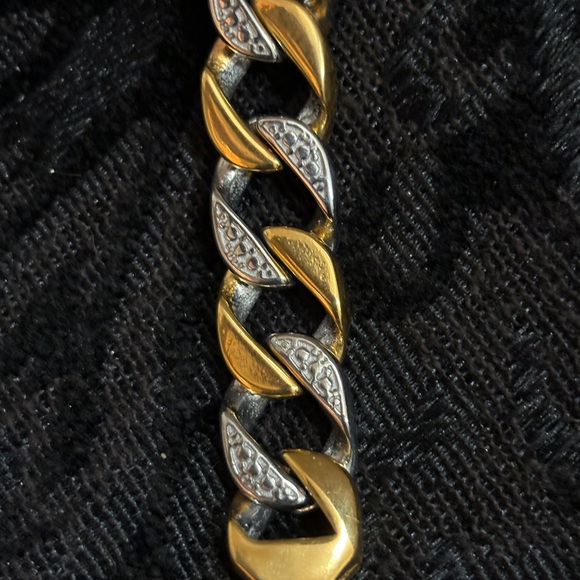 NWT- MENS 18K GOLD / SILVER BRACELET - Picture 4 of 13